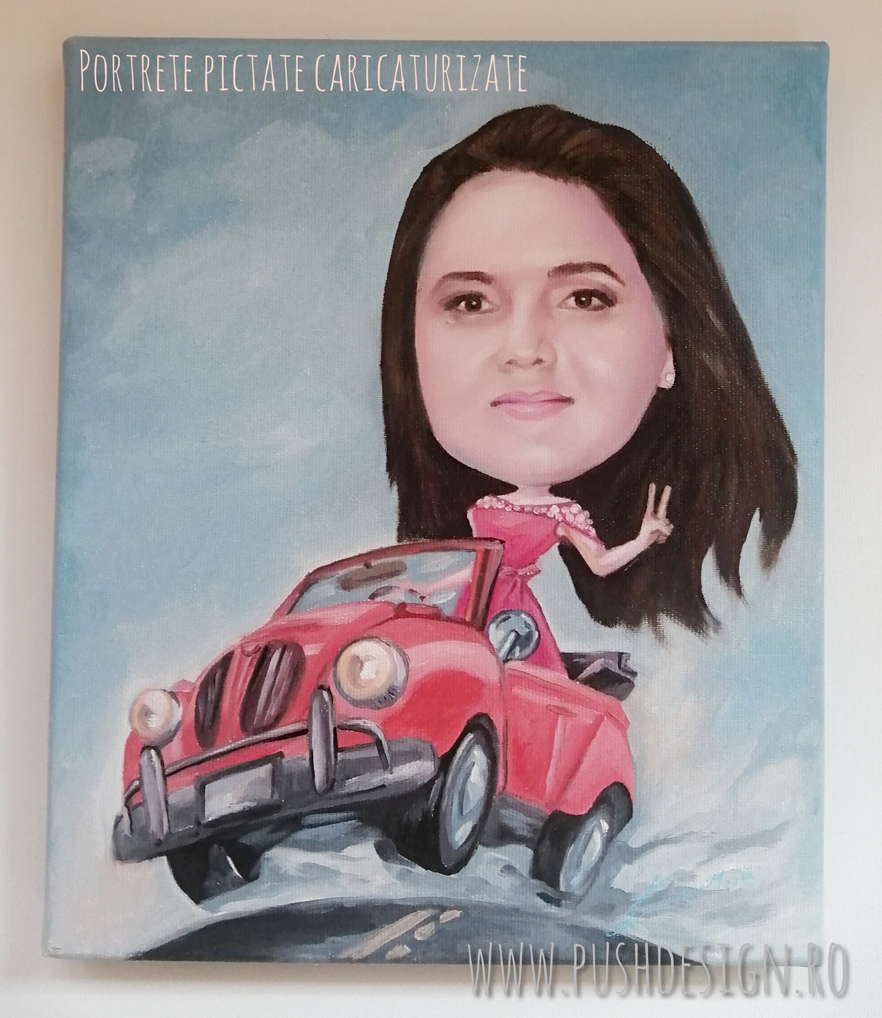 Un Portret caricaturizat - pictat in ulei pe panza - imagine 3