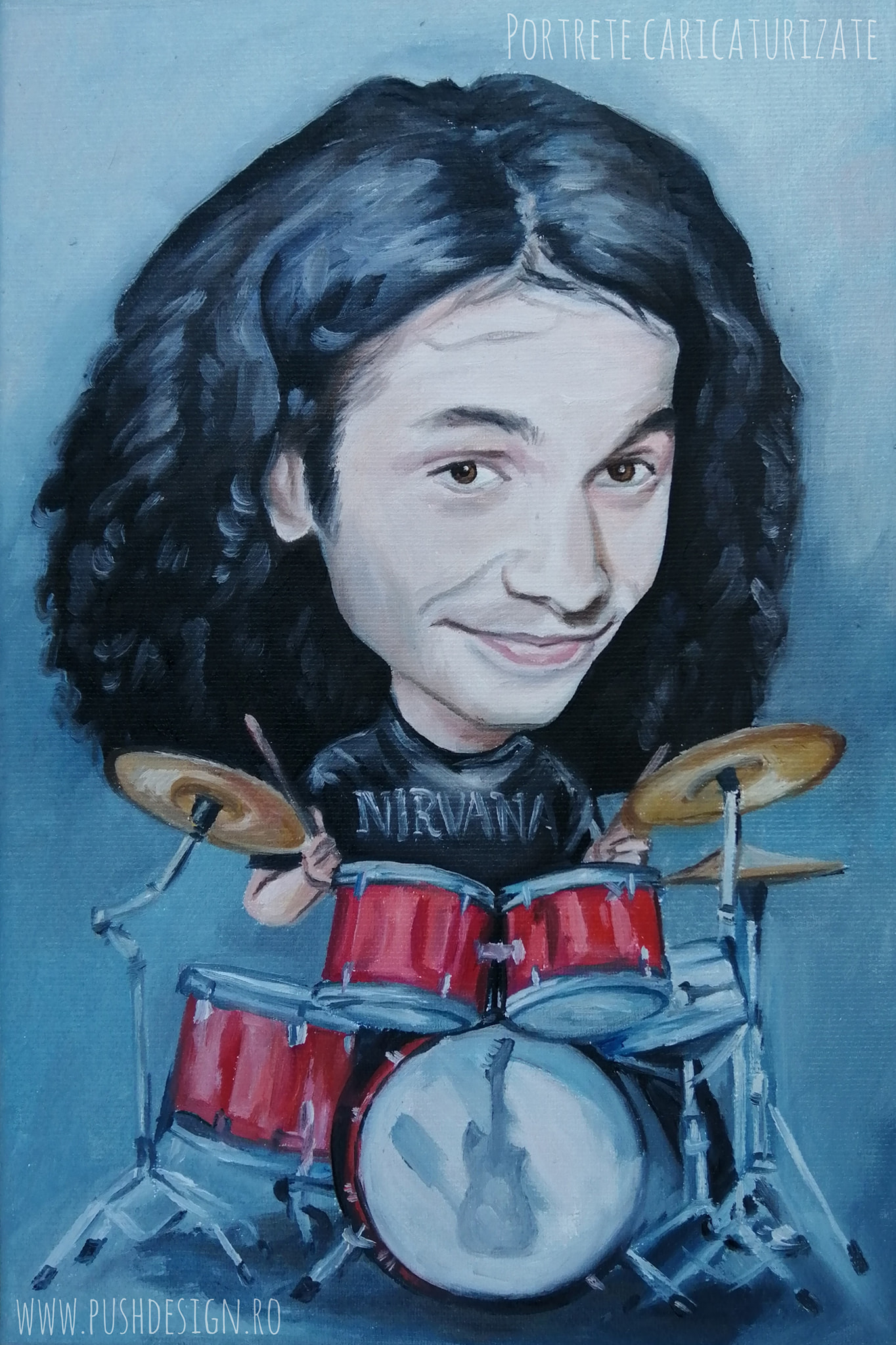 Un Portret caricaturizat - pictat in ulei pe panza - imagine 2