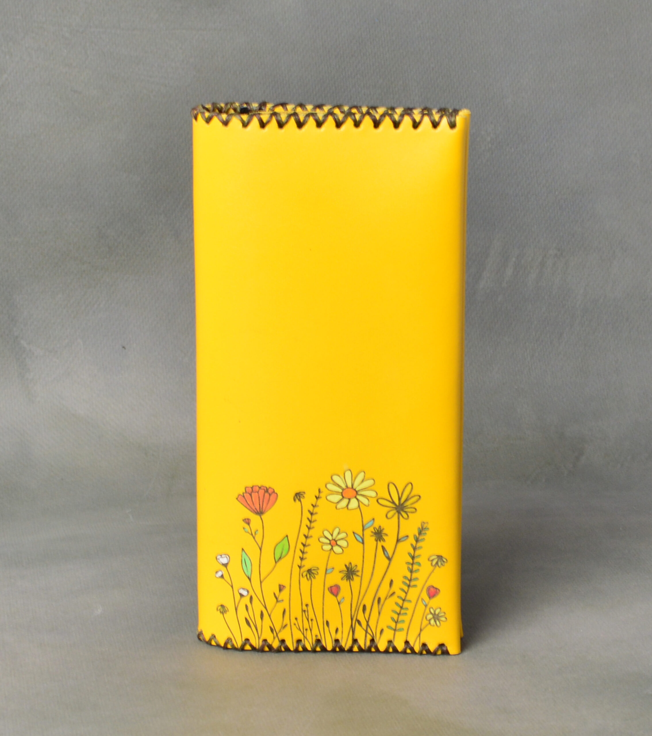 Portofel din piele naturala "FLOWERS" - imagine 3