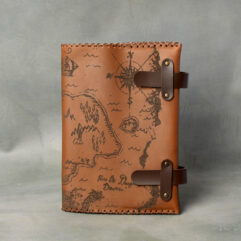 Coperta din piele naturala detasabila cu agenda nedatata "Treasure Map"