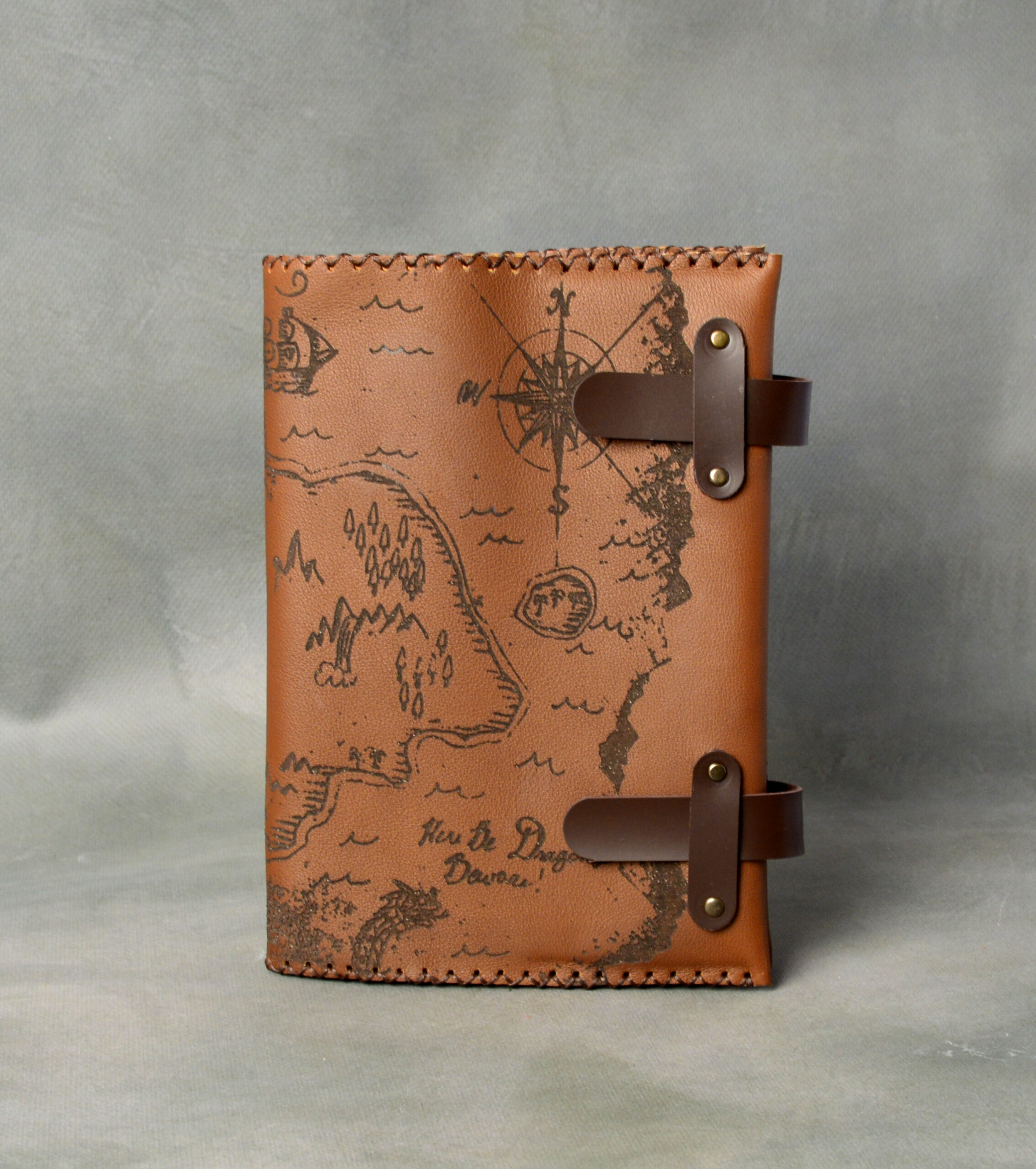 Coperta din piele naturala detasabila cu agenda nedatata "Treasure Map"